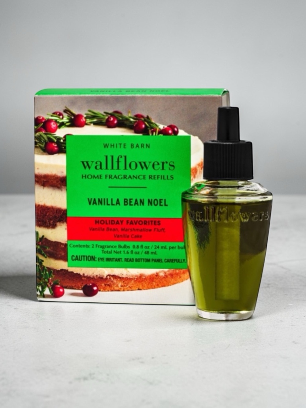 Bath & Body Works Wallflowers Refill Vanilla Bean Noel Holiday Christmas 2 Pack
